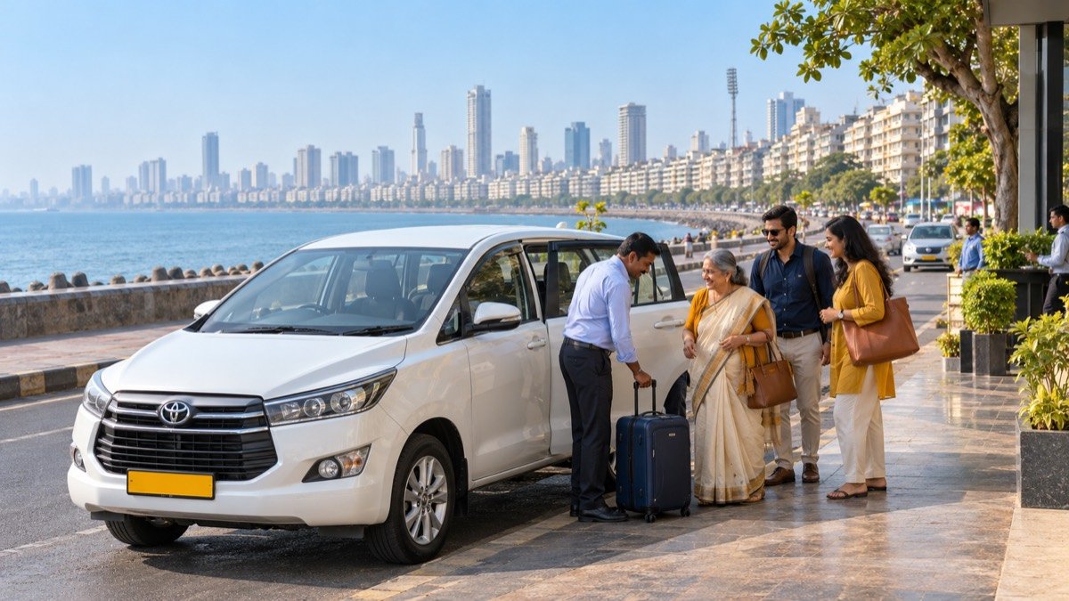 A family loading their bags into a PayalCab cab